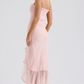 Dress Hire Australia [brand_name] Gabriella Soft Peach Ruffled Front Gown - Momentary Wardrobe 