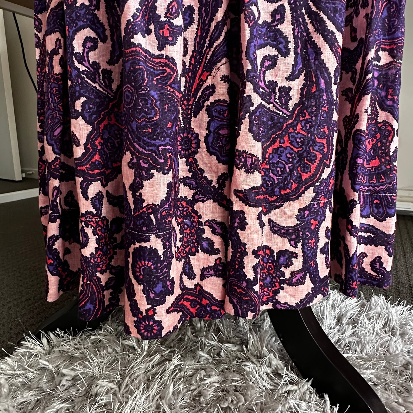 Tiggy Bow Midi Dress in Spliced Paisley