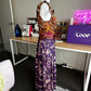 Tiggy Bow Midi Dress in Spliced Paisley