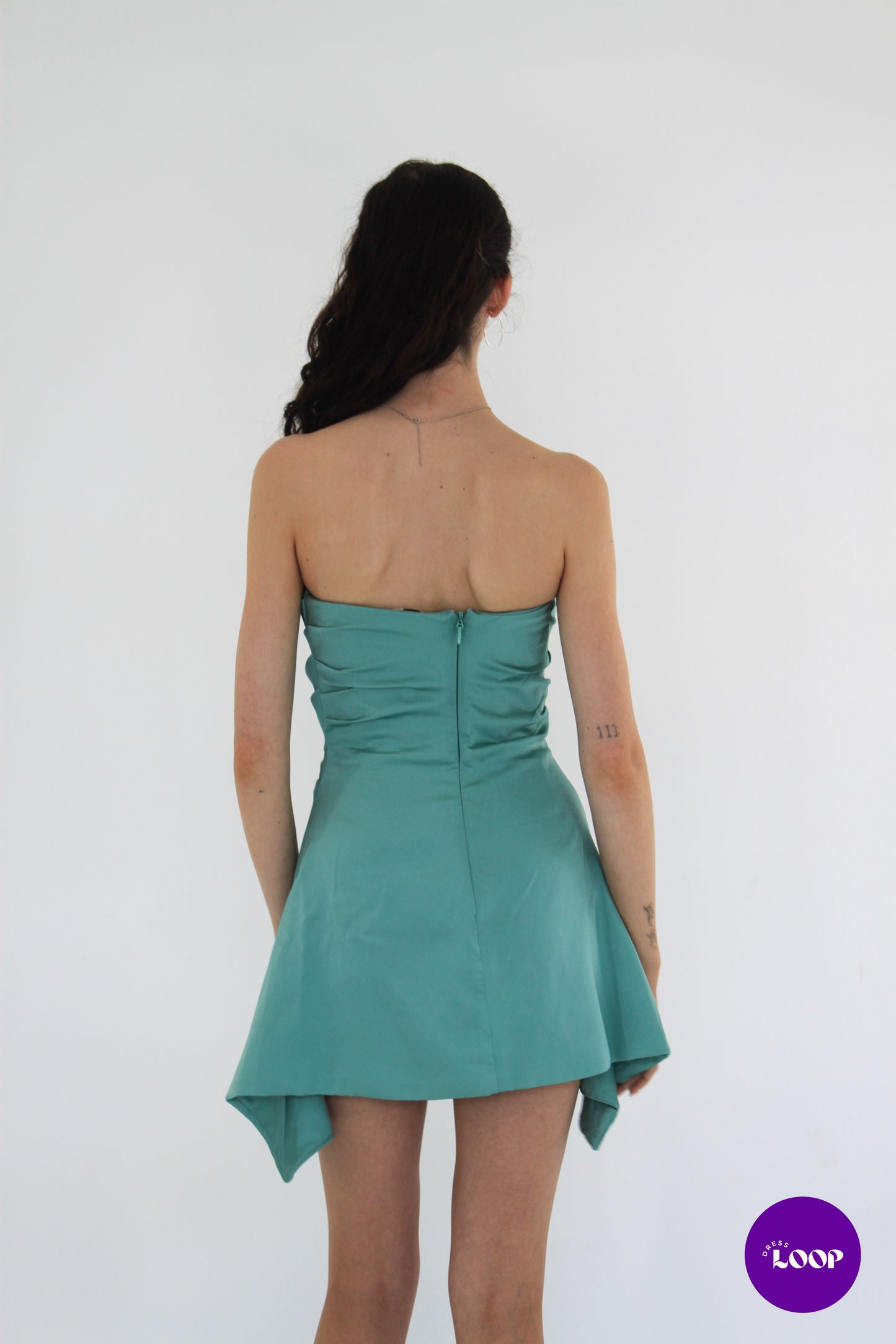 Jasmine Jade Draped Strapless Corset Dress