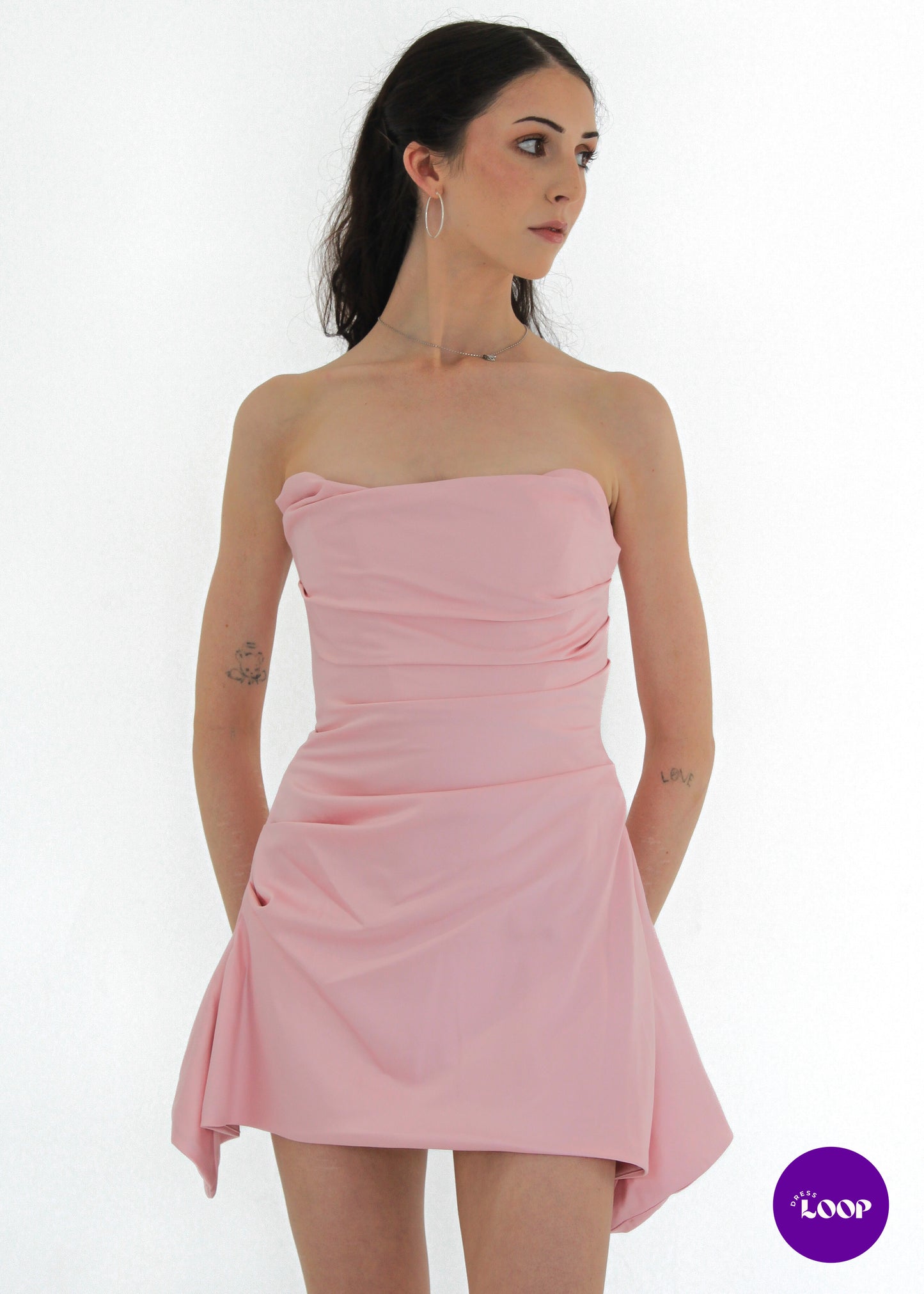Jasmine Rose Draped Strapless Corset Dress