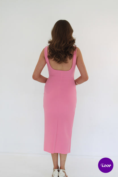 Joelle Sleeveless Bubble Gum Midi Dress