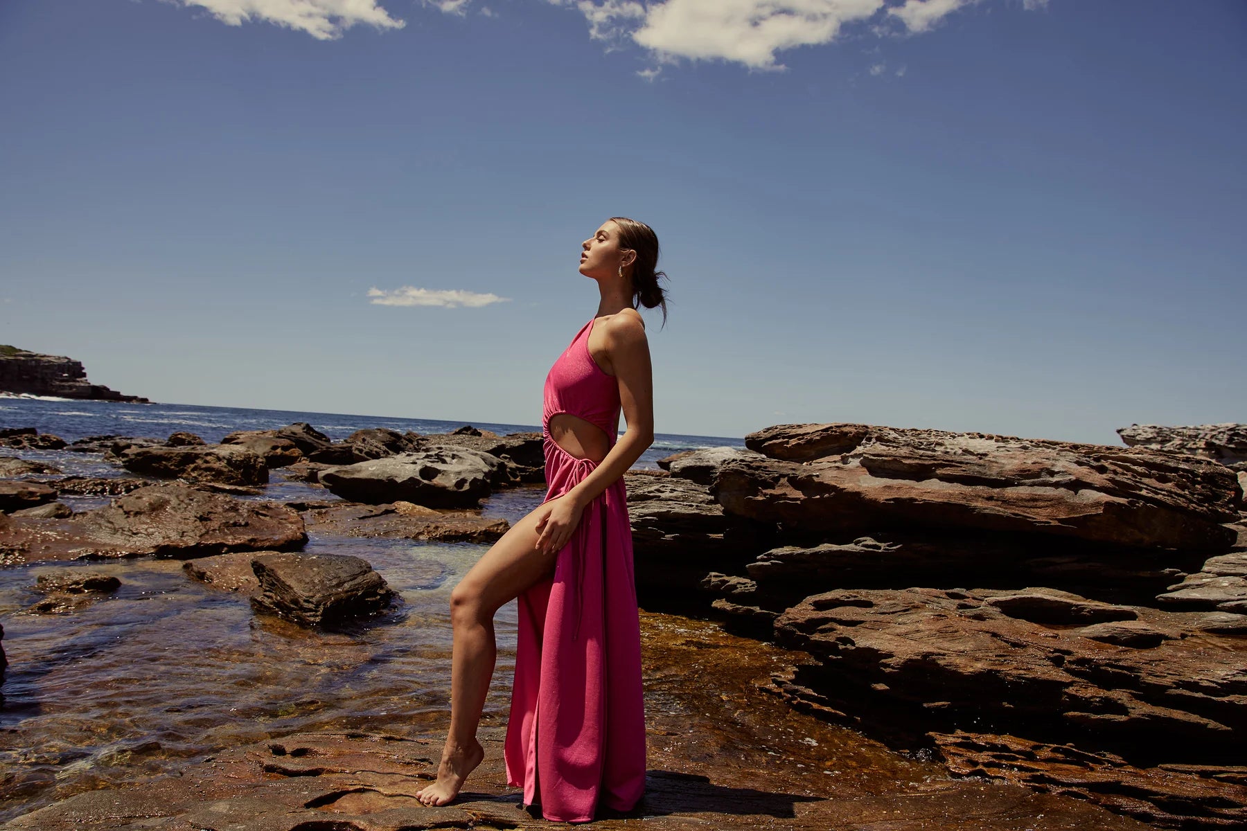 Dress Hire Australia [brand_name] Nour Pink Shimmer Dress - Momentary Wardrobe 