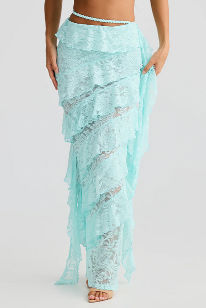 Dress Hire Australia [brand_name] CECILIA Top and JOA Skirt Set Aqua Size S - Momentary Wardrobe 
