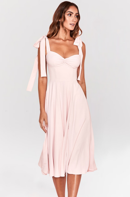Dress Hire Australia [brand_name] Alicia Blush Pink Midi Sundress - Momentary Wardrobe 