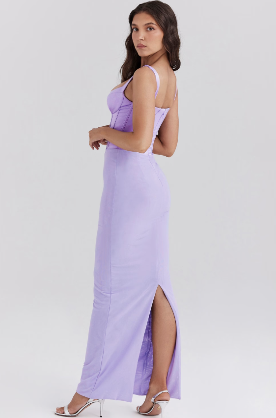 Dress Hire Australia [brand_name] Breeze Orchid Satin Corset Maxi Dress - Dress Loop 