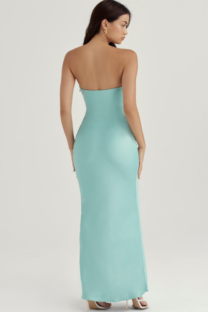 Dress Hire Australia [brand_name] Alette Jade Satin Strapless Maxi Dress - Dress Loop 