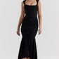 Cesca Black Floral Maxi Dress