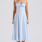 Carmen Soft Blue Cotton Bustier Sundress