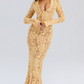 Indiana Apricot Plunge Lace Maxi Dress