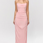 Adrienne Pink Quartz Georgette Strapless Gown
