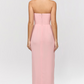 Adrienne Pink Quartz Georgette Strapless Gown