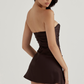 Dress Hire Australia [brand_name] Jasmine Chocolate Draped Strapless Corset Dress - Momentary Wardrobe 