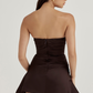 Dress Hire Australia [brand_name] Jasmine Chocolate Draped Strapless Corset Dress - Momentary Wardrobe 