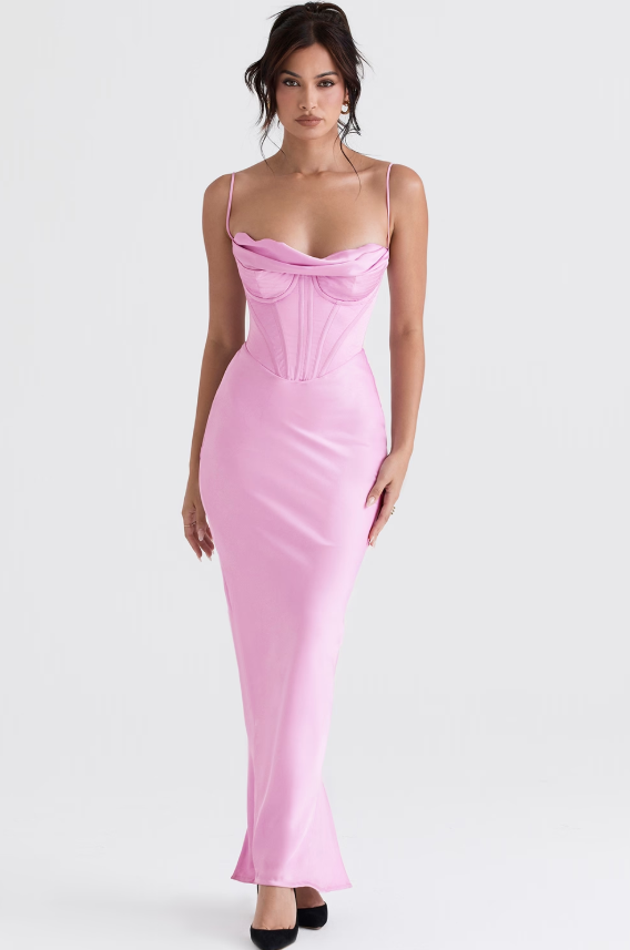 Dress Hire Australia [brand_name] Charmaine Pink Corset Maxi Dress - Dress Loop 