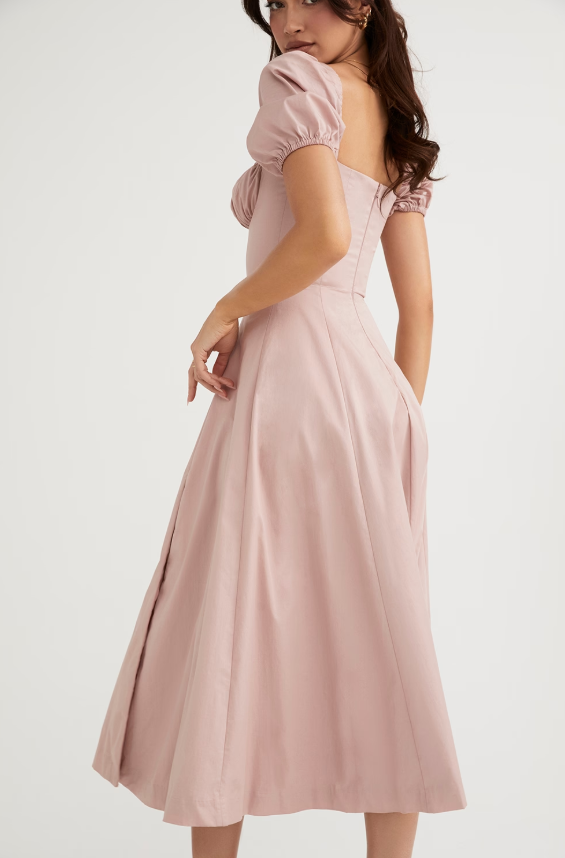 Dress Hire Australia [brand_name] Tallulah Blush Puff Sleeve Midi Dress - Dress Loop 