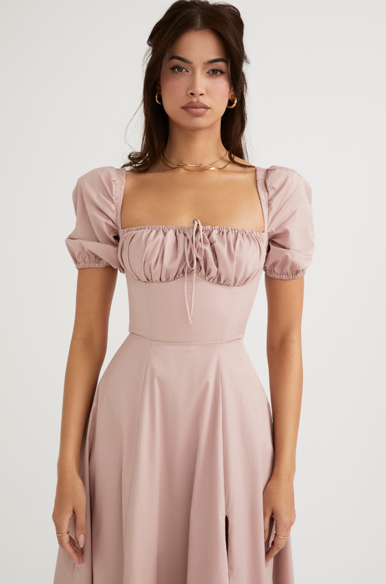 Dress Hire Australia [brand_name] Tallulah Blush Puff Sleeve Midi Dress - Dress Loop 
