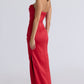 House of CB Adrienne Scarlet Satin Strapless Gown