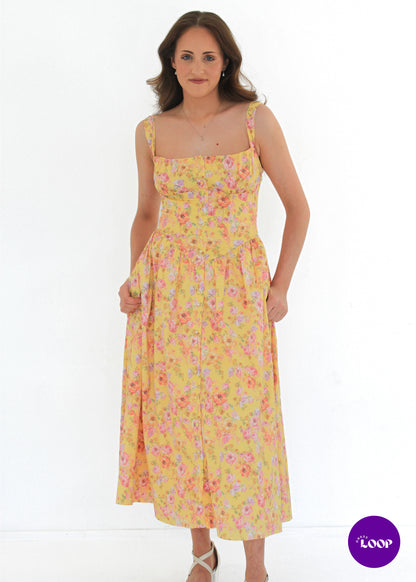 Tatiana Butter Print Midi Sundress