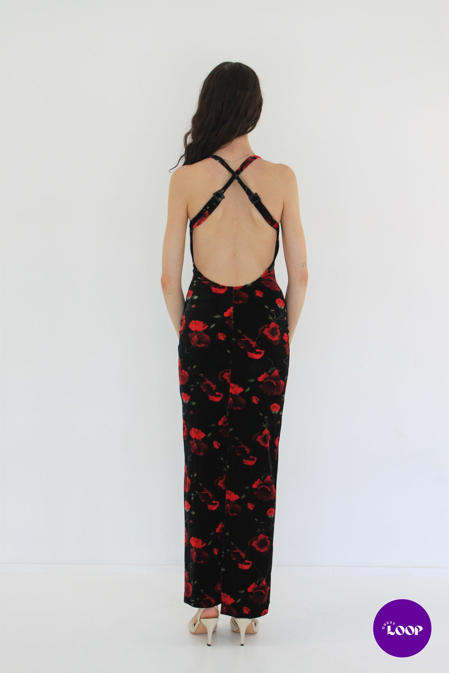 Vintage Romance Red Rose Dress