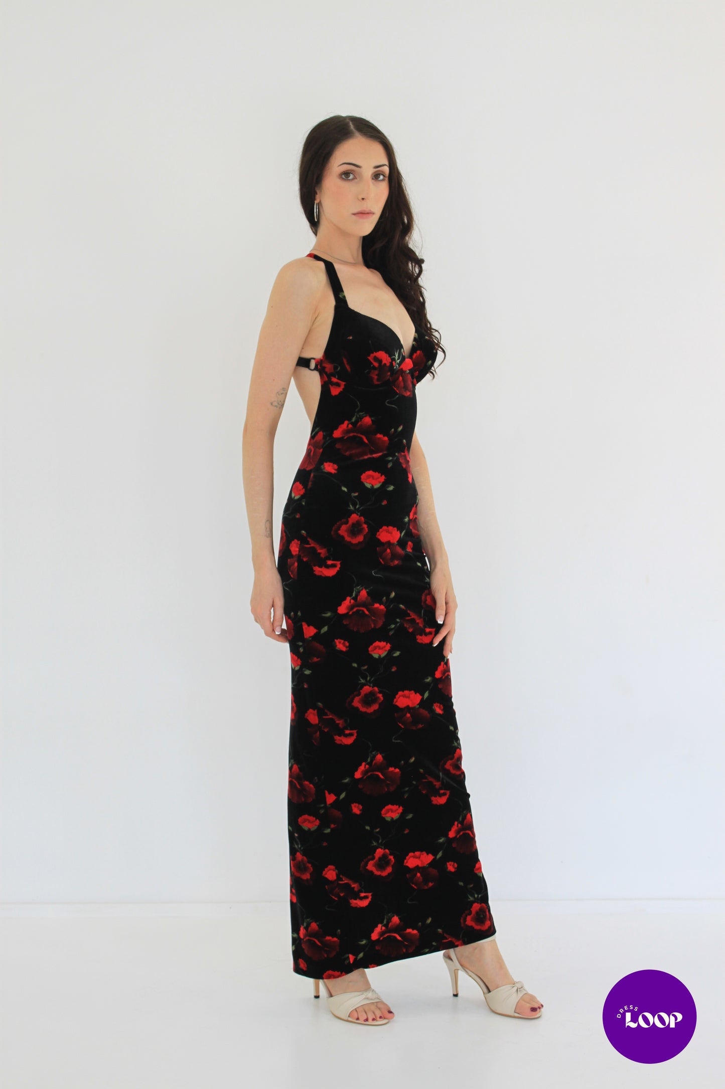 Vintage Romance Red Rose Dress