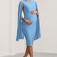 Dress Hire Australia [brand_name] Powder Blue Maternity Cape Sleeve Midi Dress - Momentary Wardrobe 