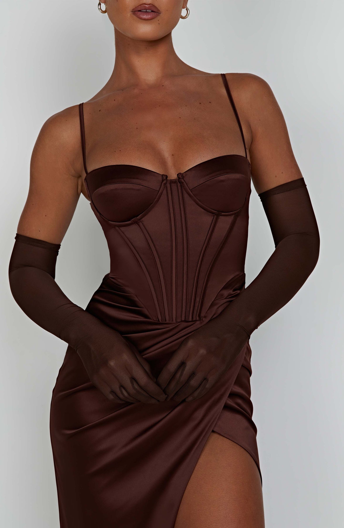 Despina Maxi Dress in Chocolate