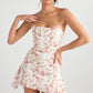 Dress Hire Australia [brand_name] JASMINE Rose Print Draped Strapless Corset Dress - Momentary Wardrobe 