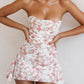 Dress Hire Australia [brand_name] JASMINE Rose Print Draped Strapless Corset Dress - Momentary Wardrobe 
