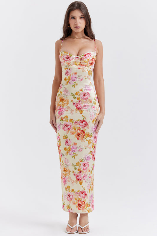 Dress Hire Australia [brand_name] Josefina Ivory Floral Maxi Dress - Momentary Wardrobe 