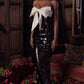 Dress Hire Australia [brand_name] Black Sequin Strapless Bow Dress - Momentary Wardrobe 