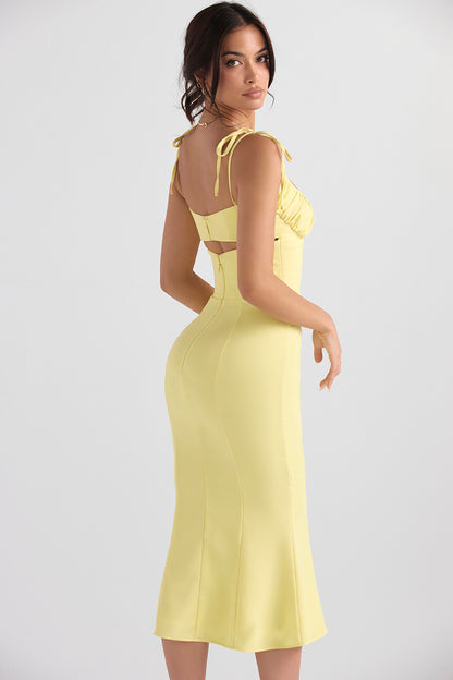 Soren Buttercup Cutout Midi Dress - Momentary Wardrobe